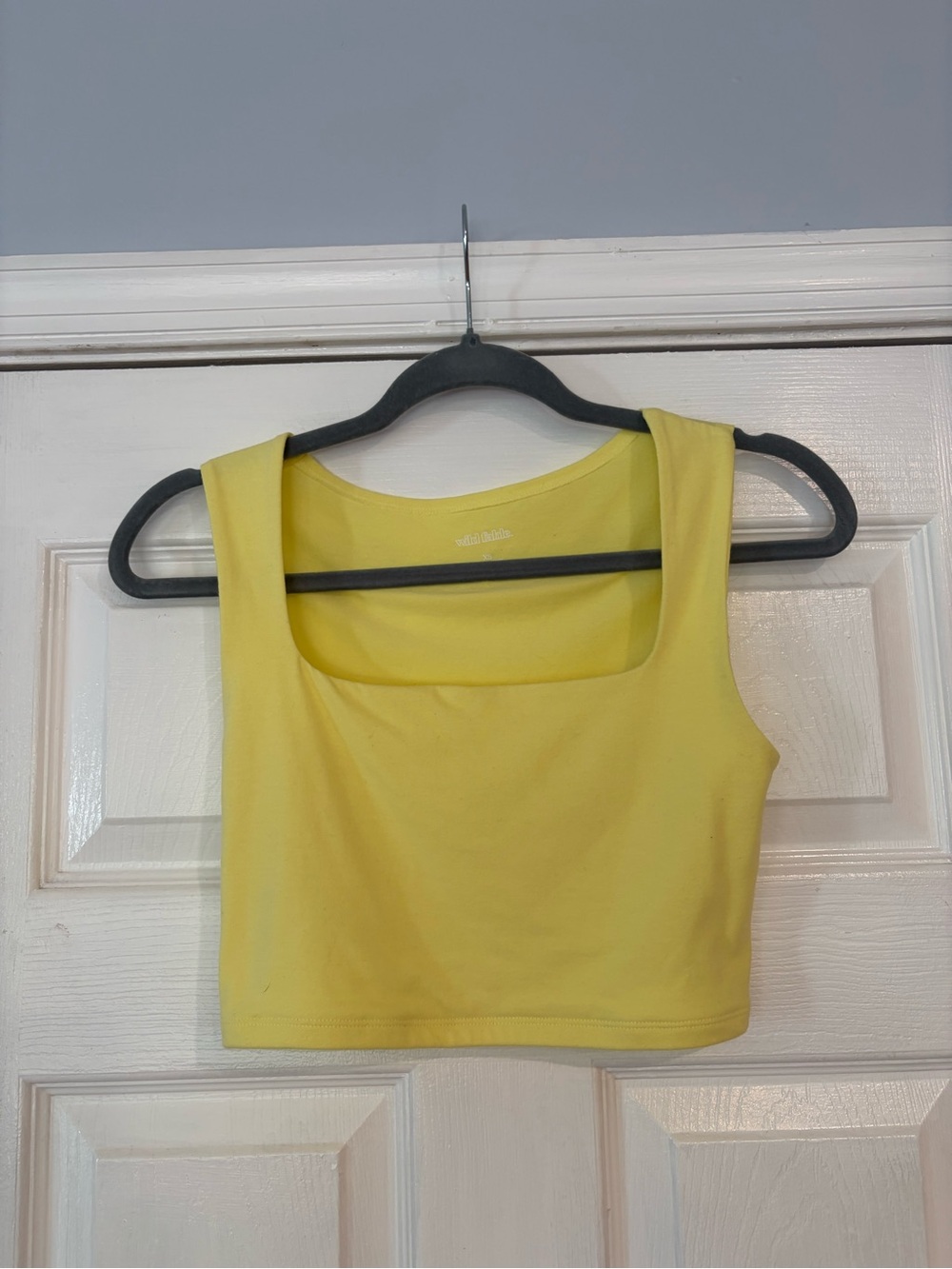 wild fable Yellow Square-Neck Crop Tank